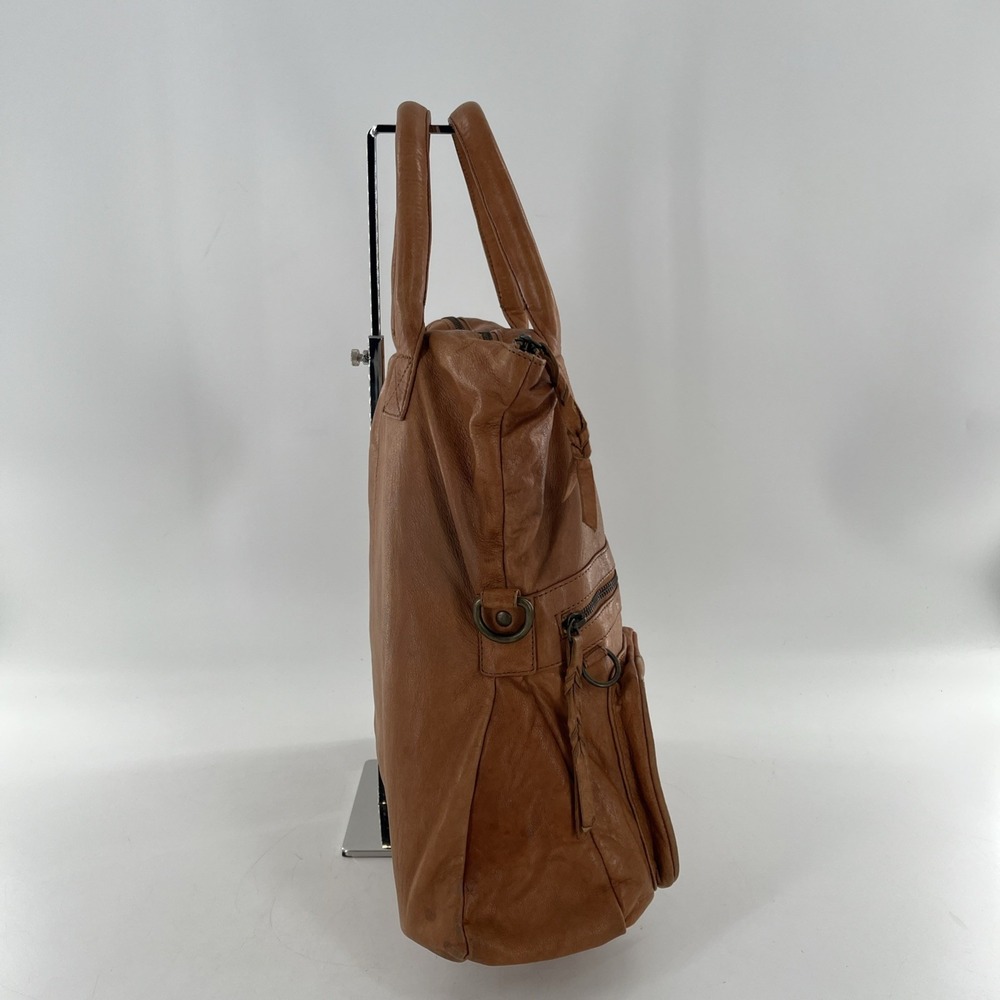Vintage Danier Tote Large Satchel Bag Compartments‎ Teracotta Honey Brown Purse - Picture 2 of 16